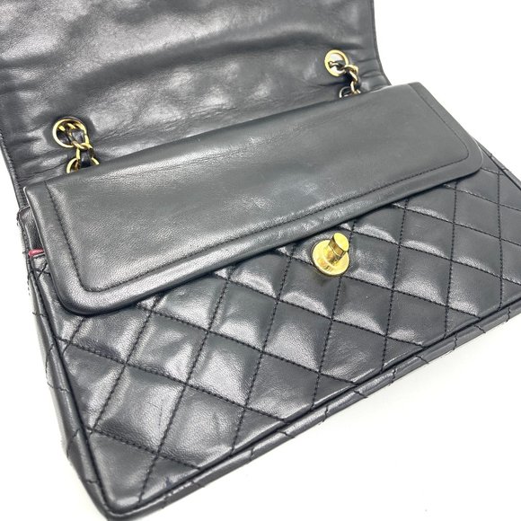 Chanel Black Lambskin Paris Double Flap Medium - Picture 8 of 9